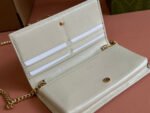 HORSEBIT 1955 WALLET IN BEIGE EBONY CANVAS MIX WHITE CALFSKIN GOLD CHAIN - Image 8