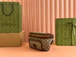 OPHIDIA BELT BAG 28 IN BROWN AND BEIGE GG CALFSKIN - Image 5