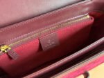 HORSEBIT 1955 SHOULDER BAG 25 IN WINE RED CANVAS AND CALFSKIN GOLD HARDWARE - Image 14
