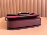 HORSEBIT 1955 SHOULDER BAG 25 IN WINE RED CANVAS AND CALFSKIN GOLD HARDWARE - Image 6