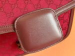 HORSEBIT 1955 SHOULDER BAG 25 IN WINE RED CANVAS AND CALFSKIN GOLD HARDWARE - Image 18