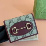 HORSEBIT 1955 CARD CASE WALLET 11 IN BEIGE DARK BROWN NEW GG AND ROSSO ANCORA RED CALFSKIN - Image 10