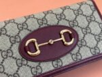 HORSEBIT 1955 WALLET ON CHAIN 19 IN BEIGE DARK BROWN NEW GG AND ROSSO ANCORA RED CALFSKIN - Image 6