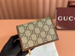 HORSEBIT 1955 CARD CASE WALLET 11.5 IN BEIGE EBONY GG CANVAS BROWN CALFSKIN - Image 2