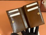 HORSEBIT 1955 CARD CASE WALLET 11.5 IN BEIGE EBONY GG CANVAS BROWN CALFSKIN - Image 5