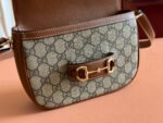 SMALL HORSEBIT 1955 SHOULDER BAG 20 IN BEIGE AND DARK BROWN NEW GG MONOGRAM CALFSKIN - Image 13