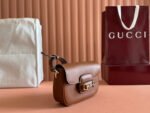 SMALL HORSEBIT 1955 SHOULDER BAG 20 IN BROWN SOFT CALFSKIN LIGHT GOLD HARDWARE - Image 11