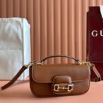 SMALL HORSEBIT 1955 SHOULDER BAG 22.6 IN BROWN CALFSKIN - Image 10