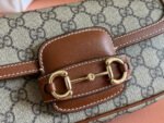SMALL HORSEBIT 1955 SHOULDER BAG 22.6 IN BEIGE/EBONY GG WITH BROWN CALFSKIN TRIM - Image 8