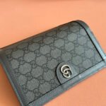 OPHIDIA CARD CASE 19 IN DARK GREY COATED FABRIC AND CALFSKIN - Image 14