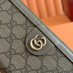 OPHIDIA CARD CASE 19 IN DARK GREY COATED FABRIC AND CALFSKIN - Image 6
