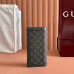 OPHIDIA CARD CASE 19 IN DARK GREY COATED FABRIC AND CALFSKIN - Image 3
