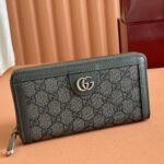 OPHIDIA ZIP AROUND WALLET 19 IN DARK GREY COATED FABRIC AND CALFSKIN - Image 2