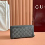 OPHIDIA ZIP AROUND WALLET 19 IN DARK GREY COATED FABRIC AND CALFSKIN - Image 3