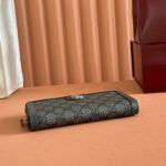 OPHIDIA ZIP AROUND WALLET 19 IN DARK GREY COATED FABRIC AND CALFSKIN - Image 9