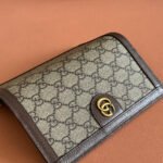 OPHIDIA CARD CASE 19 IN BEIGE BROWN COATED FABRIC AND CALFSKIN - Image 5