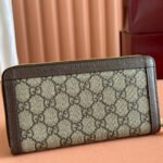 OPHIDIA WALLET 19 IN BEIGE AND DARK BROWN COATED FABRIC AND CALFSKIN - Image 6