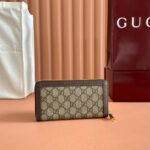 OPHIDIA WALLET 19 IN BEIGE AND DARK BROWN COATED FABRIC AND CALFSKIN - Image 13