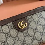 OPHIDIA WALLET 19 IN BEIGE AND DARK BROWN COATED FABRIC AND CALFSKIN - Image 8