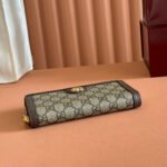 OPHIDIA WALLET 19 IN BEIGE AND DARK BROWN COATED FABRIC AND CALFSKIN - Image 5