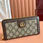 OPHIDIA WALLET 19 IN BEIGE AND DARK BROWN COATED FABRIC AND CALFSKIN - Image 11