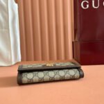 OPHIDIA WALLET ON CHAIN 19 IN BEIGE AND DARK BROWN COATED FABRIC AND CALFSKIN - Image 4