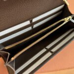 OPHIDIA WALLET ON CHAIN 19 IN BEIGE AND DARK BROWN COATED FABRIC AND CALFSKIN - Image 6