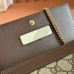 OPHIDIA WALLET ON CHAIN 19 IN BEIGE AND DARK BROWN COATED FABRIC AND CALFSKIN - Image 18
