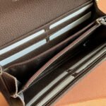 OPHIDIA WALLET ON CHAIN 19 IN BEIGE AND DARK BROWN COATED FABRIC AND BROWN CALFSKIN TRIM - Image 17