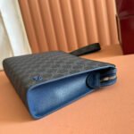 OPHIDIA POUCH 26 IN DARK GREY MONOGRAM CANVAS AND NAVY BLUE CALFSKIN TRIM - Image 5