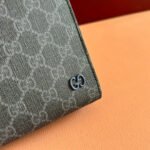 OPHIDIA POUCH 26 IN DARK GREY MONOGRAM CANVAS AND NAVY BLUE CALFSKIN TRIM - Image 16