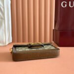 HORSEBIT 1955 SMALL 21.5 IN BEIGE EBONY GG SUPREME BROWN CALFSKIN GOLD HARDWARE - Image 14