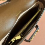 HORSEBIT 1955 SMALL 21.5 IN BEIGE EBONY GG SUPREME BROWN CALFSKIN GOLD HARDWARE - Image 16