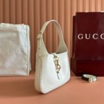 JACKIE SMALL SHOULDER BAG 27 IN WHITE CALFSKIN GOLD HARDWARE - Image 3