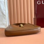 JACKIE SMALL SHOULDER BAG 27 IN TAWNY BROWN CALFSKIN GOLD HARDWARE - Image 4