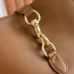 JACKIE SMALL SHOULDER BAG 27 IN TAWNY BROWN CALFSKIN GOLD HARDWARE - Image 5