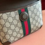 OPHIDIA BELT BAG 24 IN BEIGE AND DARK BROWN CANVAS - Image 17