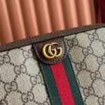 GG OPHIDIA SMALL CROSSBODY BAG 24 IN BEIGE CANVAS AND BROWN CALFSKIN - Image 6