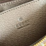 OPHIDIA SMALL SHOULDER BAG 26 IN BEIGE AND DARK BROWN CANVAS - Image 8