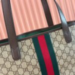 GUCCI 25S TOTE BAG 36 CM IN DARK BROWN MIX BEIGE LAMBSKIN WITH GOLD HARDWARE - Image 15