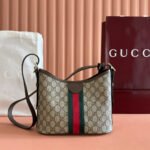 GUCCI 25S OPHIDIA SMALL SHOULDER BAG 23 CM IN BEIGE MIX BROWN CALFSKIN - Image 2