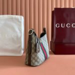 GUCCI 25S OPHIDIA SMALL SHOULDER BAG 23 CM IN BEIGE MIX BROWN CALFSKIN - Image 3