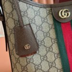 GUCCI 25S OPHIDIA SMALL SHOULDER BAG 23 CM IN BEIGE MIX BROWN CALFSKIN - Image 7