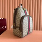 GUCCI 25S OPHIDIA BACKPACK 40 IN BEIGE CANVAS AND BROWN CALFSKIN - Image 6