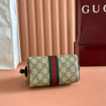 GUCCI 25S OPHIDIA MINI BOSTON BAG 16 IN BEIGE CANVAS AND BROWN CALFSKIN - Image 8