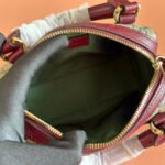 GUCCI 25S OPHIDIA MINI BOSTON BAG 16 IN BEIGE CANVAS AND ROSSO ANCORA CALFSKIN - Image 5