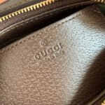 GUCCI 25S OPHIDIA SMALL SHOULDER BAG 19 IN BEIGE CANVAS AND BROWN CALFSKIN - Image 8