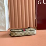 GUCCI 25S OPHIDIA SMALL SHOULDER BAG 19 IN BEIGE CANVAS AND BROWN CALFSKIN - Image 9