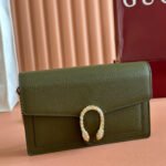 GUCCI 25S DIONYSUS WALLET ON CHAIN 20 IN DARK OLIVE GREEN CALFSKIN - Image 11