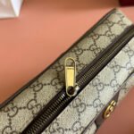 GUCCI 25S OPHIDIA CROSSBODY BAG 28 IN BEIGE CANVAS AND BROWN CALFSKIN - Image 6
